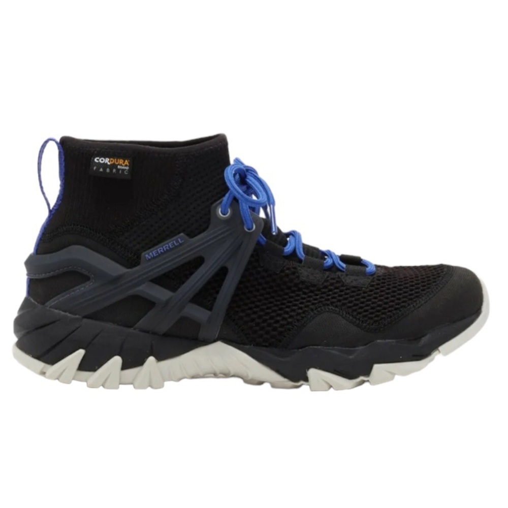 Merrill MQM Rush Flex Hiking Sneaker 8 1/2 Black 8.5 Round Bumper Toe Lug Sole